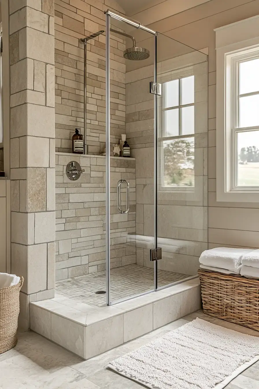 29 Rustic Walk In Shower Ideas That Feel Like a Lodge Retreat 22 rustic walk in shower ideas