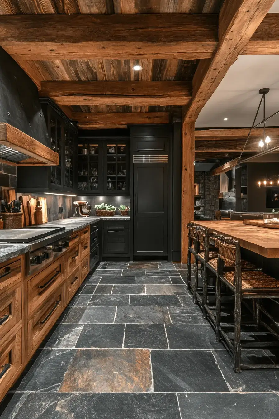 29 Dark Rustic Kitchen Ideas With Real Cabin Depth 22 dark rustic kitchen