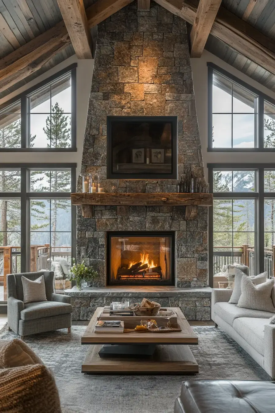 29 Rustic Farmhouse Fireplace Ideas That Pull the Room Together 22 rustic farmhouse fireplace