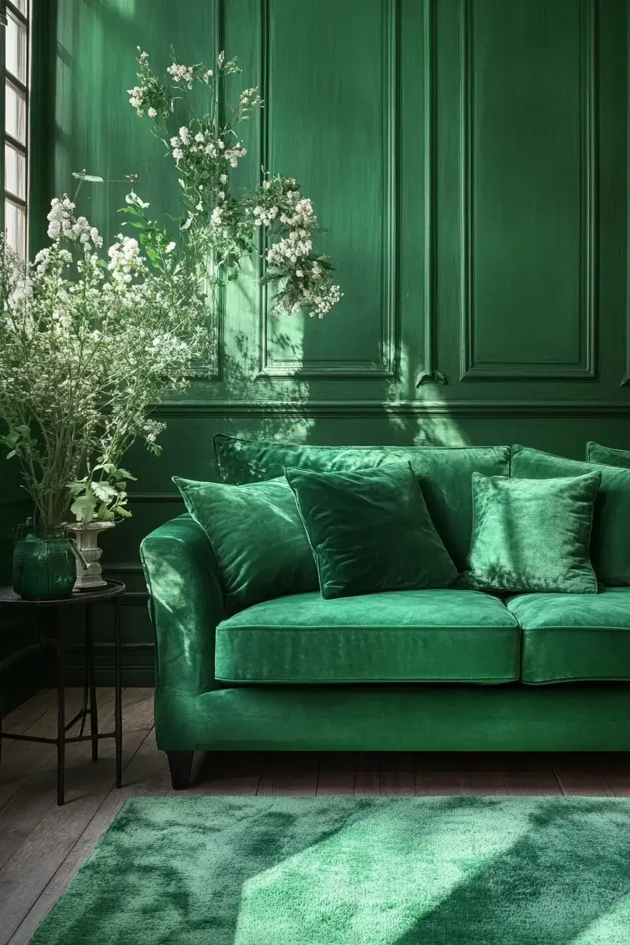 29 Emerald Green Living Room Ideas With Real Staying Power 23 emerald green living room