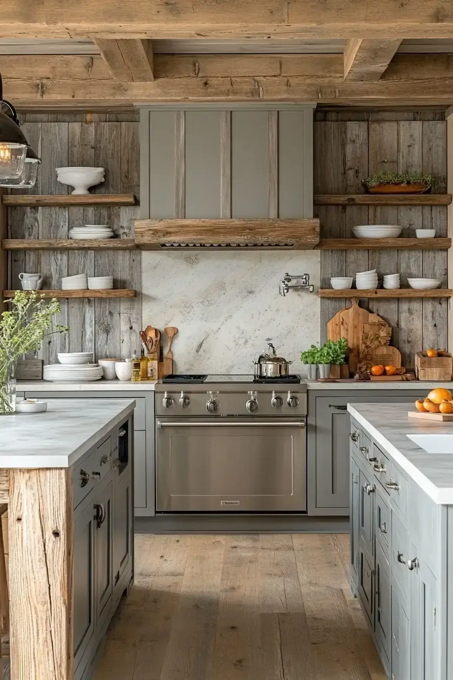29 Rustic Kitchen Cabinets With the Kind of Grain You Can't Fake 23 rustic kitchen cabinets
