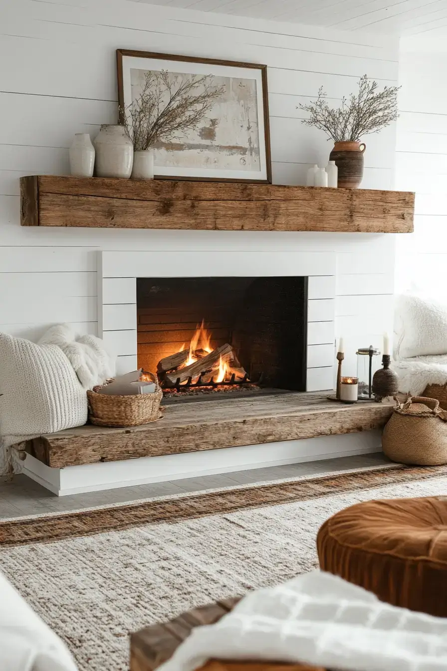 29 Rustic Farmhouse Fireplace Ideas That Pull the Room Together 23 rustic farmhouse fireplace