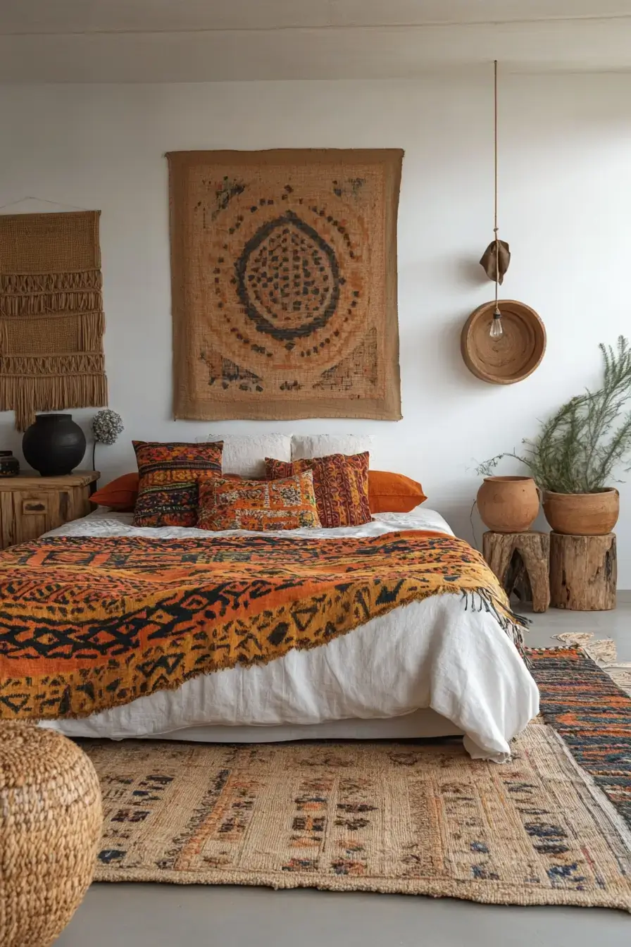 29 Afro Boho Bedroom Ideas That Turn Sleep Spaces Into Sanctuaries 24 afro boho bedroom