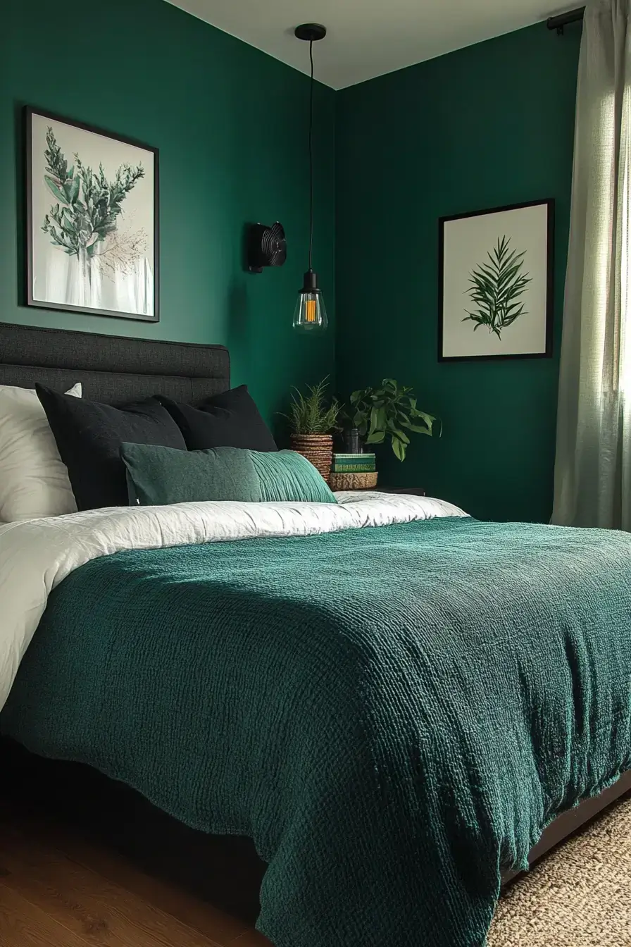 29 Emerald Green Bedroom Ideas for a Room That Wraps Around You 24 emerald green bedroom