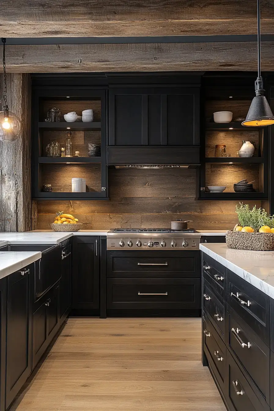 29 Dark Rustic Kitchen Ideas With Real Cabin Depth 24 dark rustic kitchen