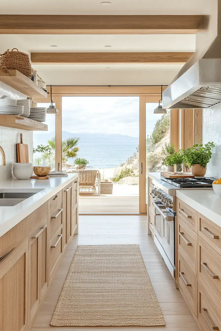 29 Modern Coastal Kitchen Ideas That Pair Marble With Driftwood 24 modern coastal kitchen