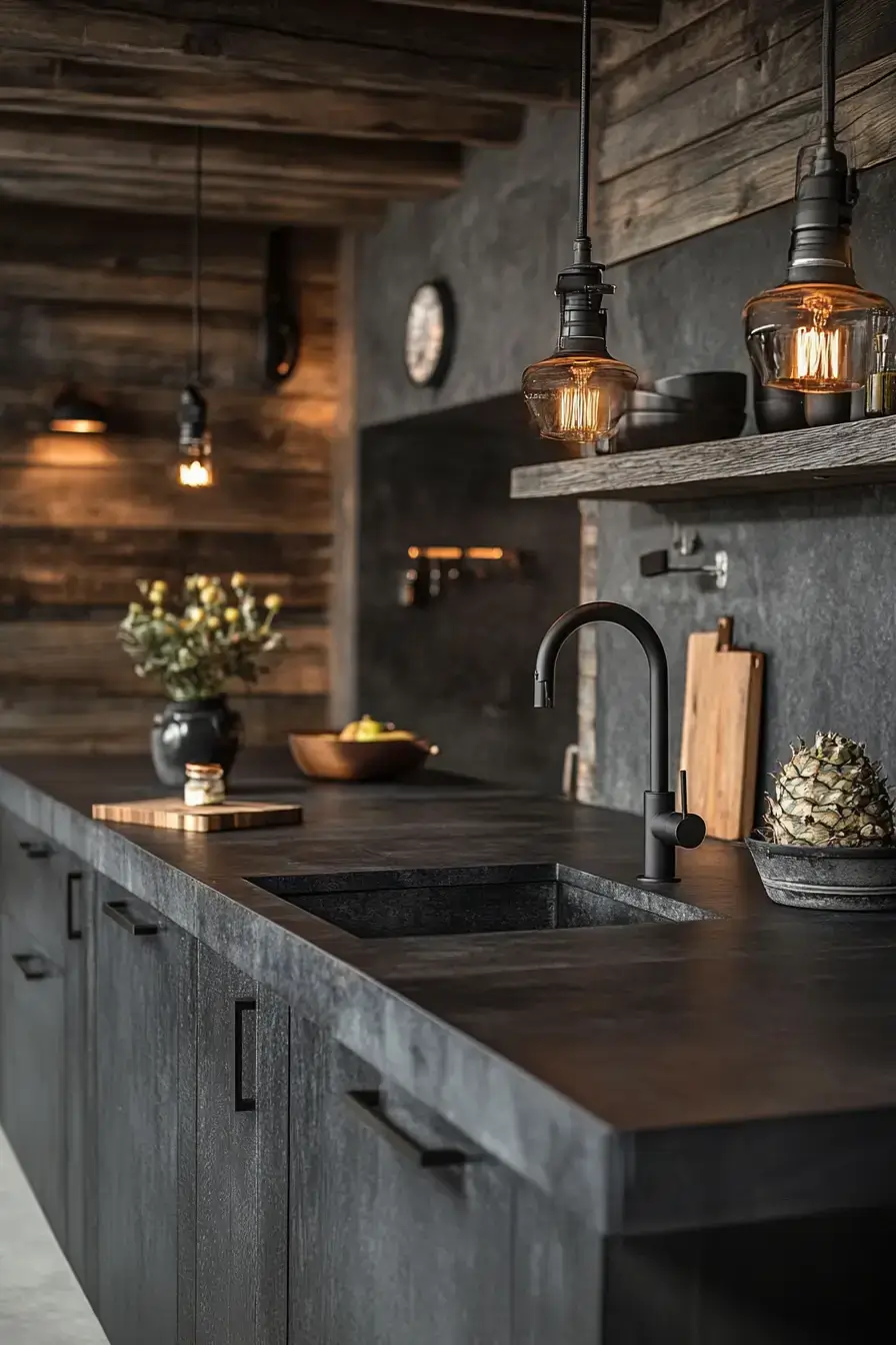 29 Dark Rustic Kitchen Ideas With Real Cabin Depth 25 dark rustic kitchen