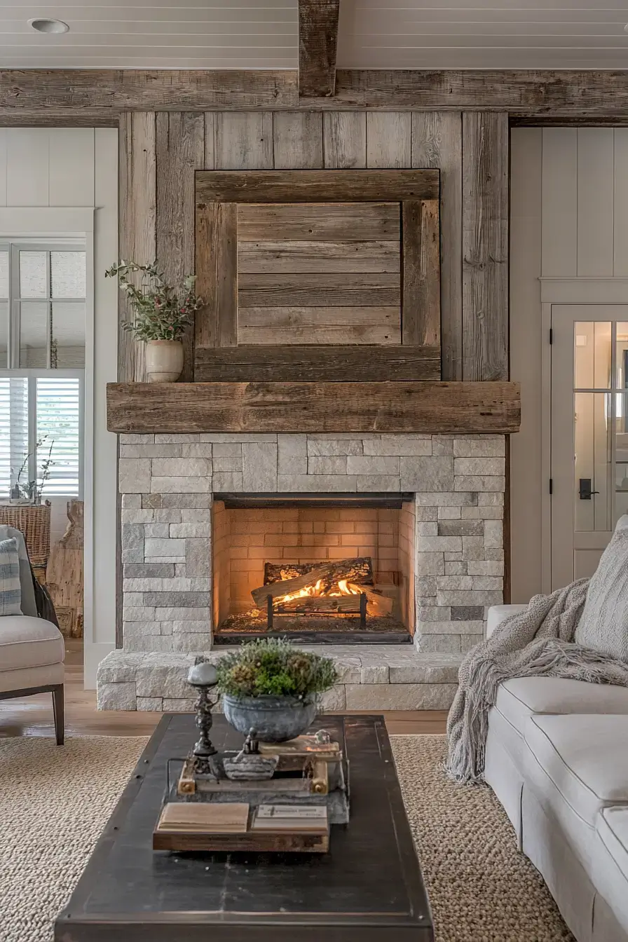 29 Rustic Farmhouse Fireplace Ideas That Pull the Room Together 25 rustic farmhouse fireplace