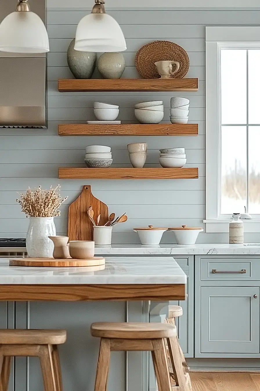 29 Modern Coastal Kitchen Ideas That Pair Marble With Driftwood 26 modern coastal kitchen
