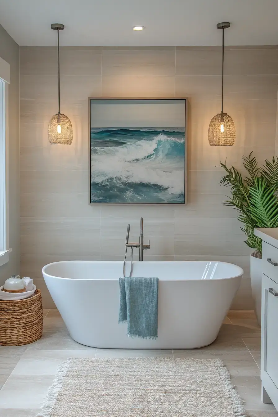29 Modern Coastal Bathroom Ideas That Feel Spa-Calm 26 modern coastal bathroom