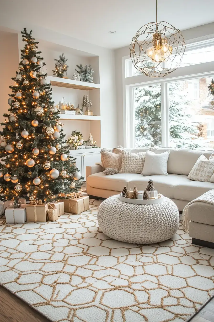29 Christmas Living Room Setups That Feel Like a Real Holiday Evening 27 christmas living room