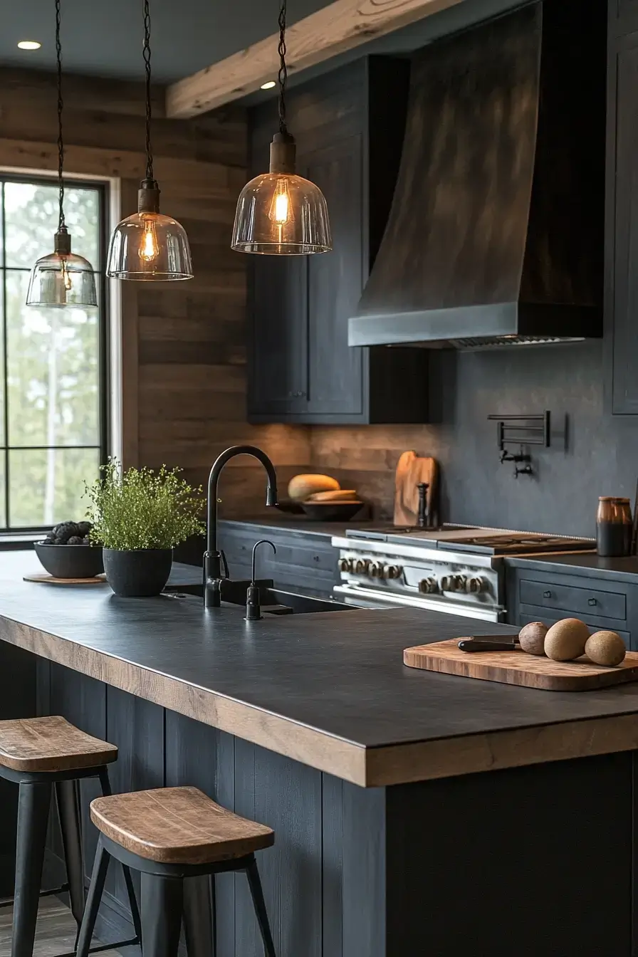 29 Dark Rustic Kitchen Ideas With Real Cabin Depth 27 dark rustic kitchen