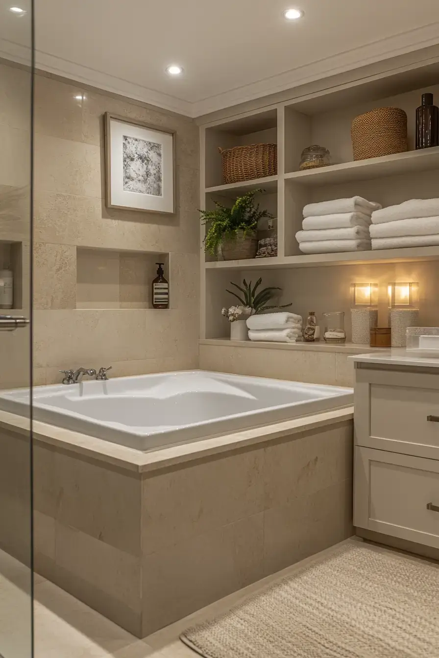 27 Beige Bathroom Looks That Stay Calm Even on Busy Mornings 27 beige bathroom ideas
