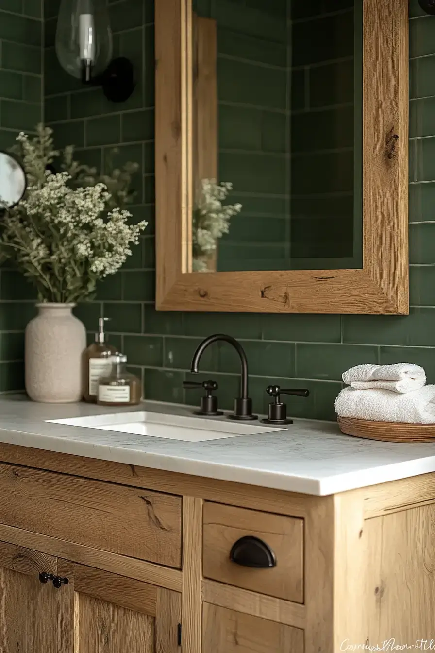 29 Emerald Green Bathroom Ideas That Make a Case for Deep Color 27 emerald green bathroom