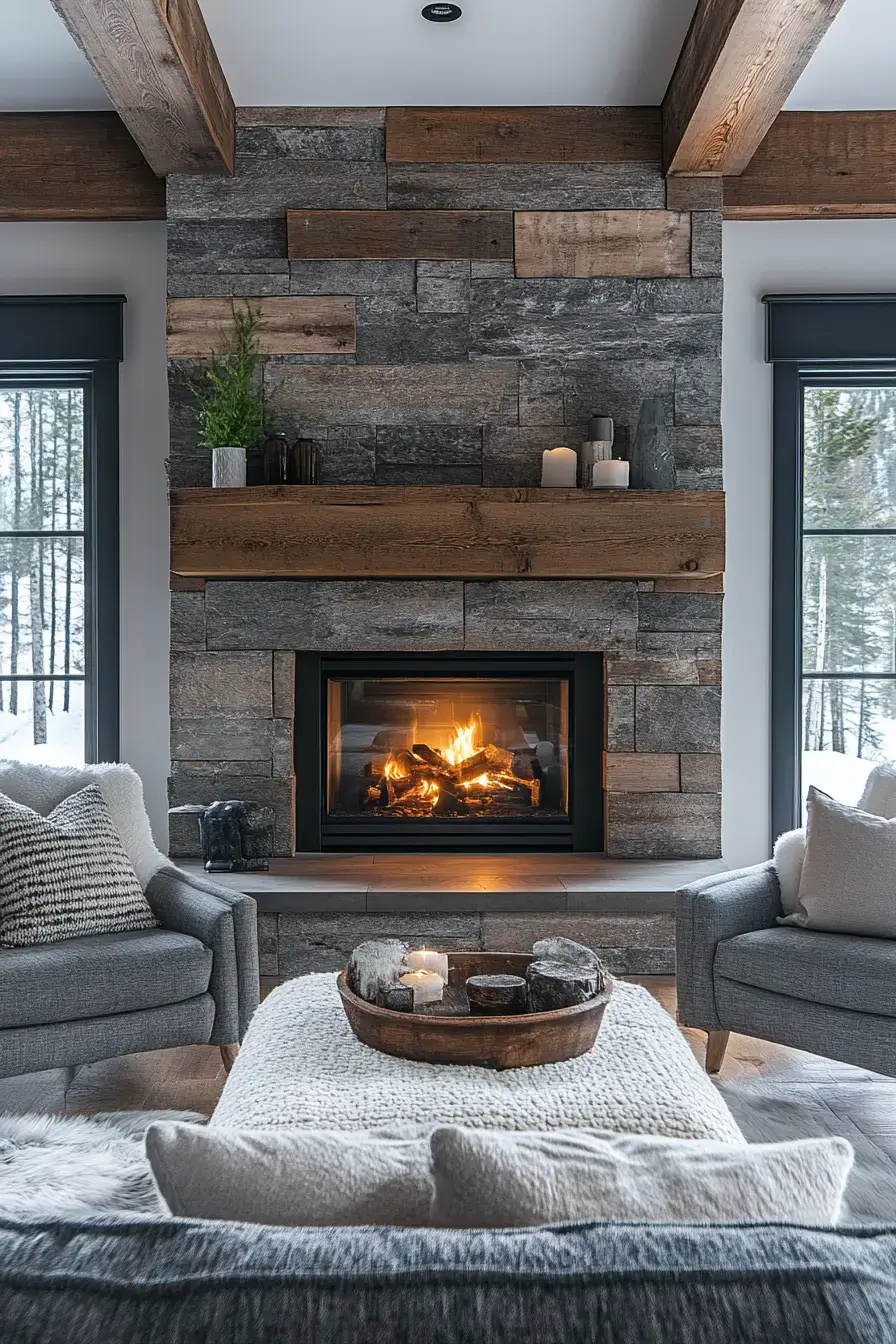 29 Rustic Farmhouse Fireplace Ideas That Pull the Room Together 27 rustic farmhouse fireplace