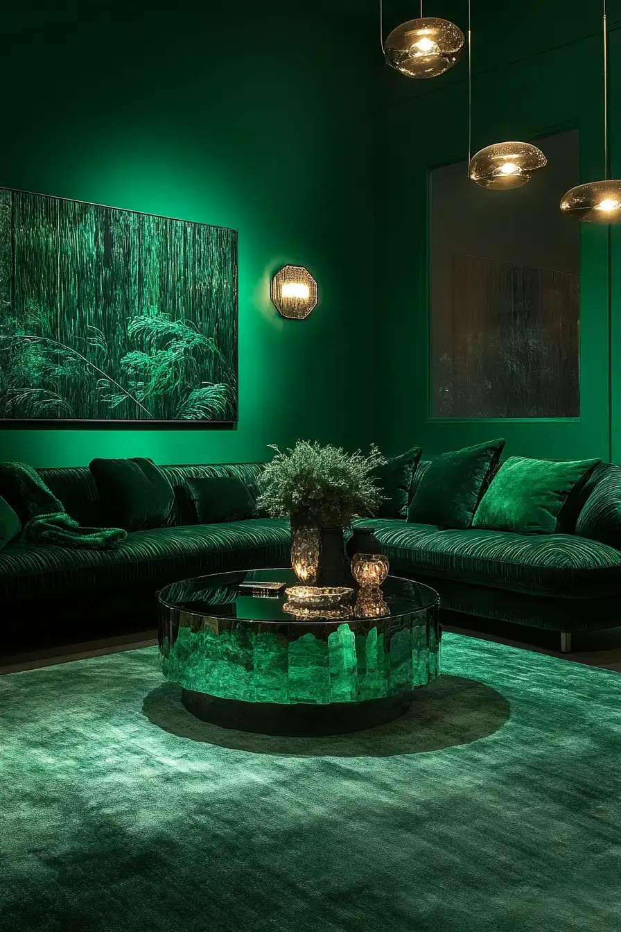 29 Emerald Green Living Room Ideas With Real Staying Power 27 emerald green living room