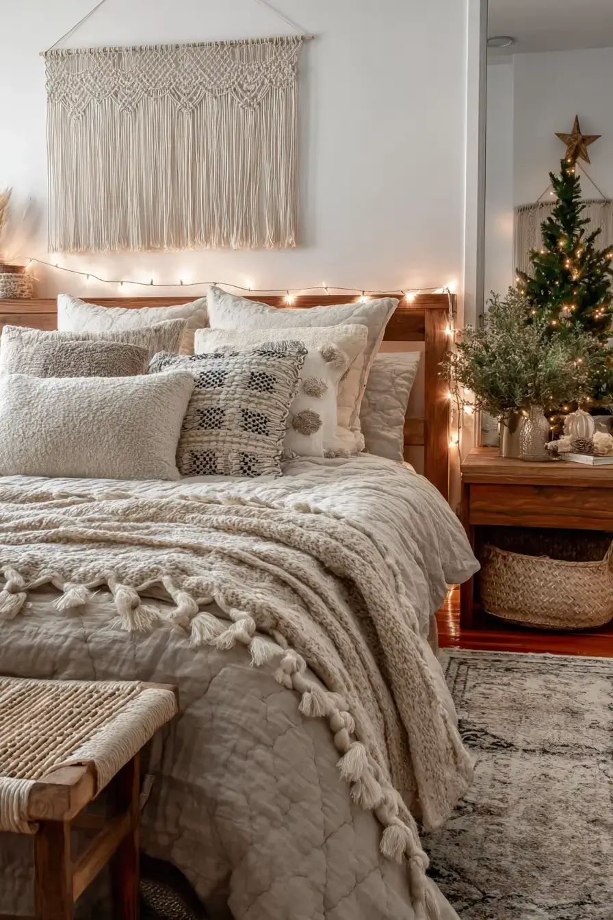 31 Christmas Bedroom Ideas That Feel Warm Without the Glitter Overload 29 christmas bedroom
