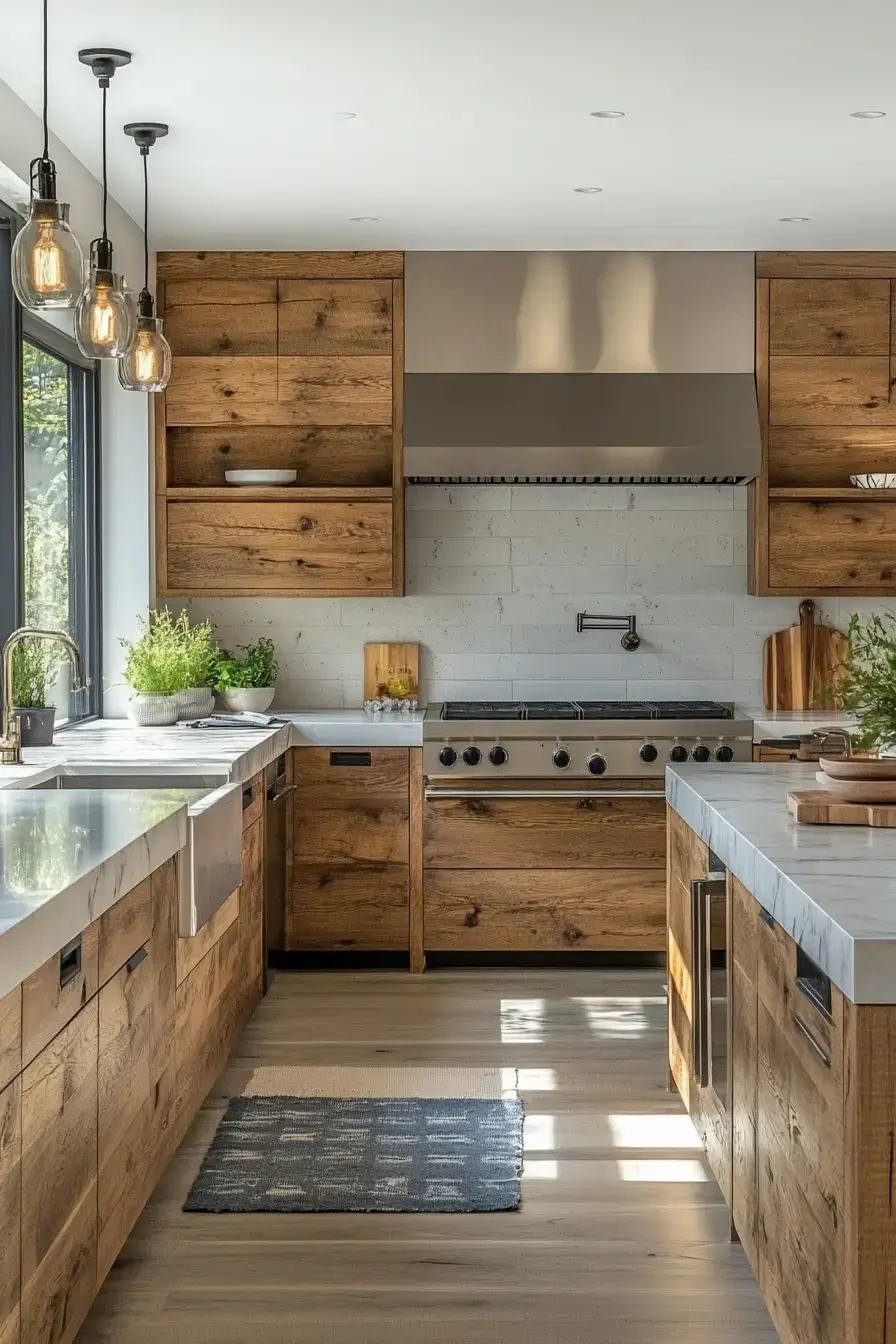 29 Rustic Kitchen Cabinets With the Kind of Grain You Can't Fake 29 rustic kitchen cabinets