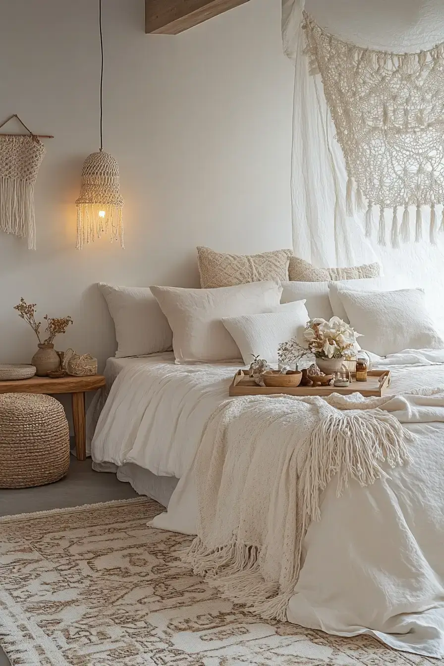 29 Minimalist Boho Bedroom Ideas That Balance Bare and Cozy 29 minimalist boho bedrooms