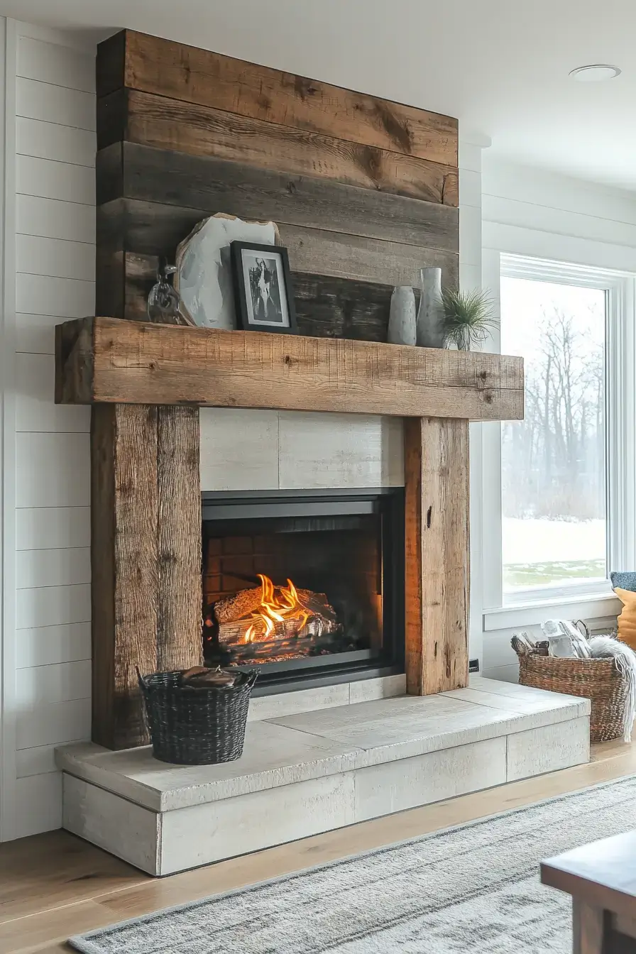 29 Rustic Farmhouse Fireplace Ideas That Pull the Room Together 3 rustic farmhouse fireplace