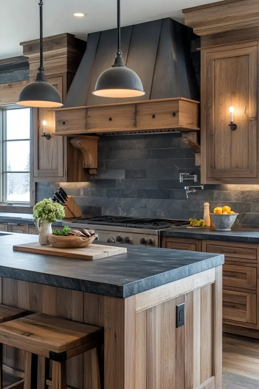 29 Dark Rustic Kitchen Ideas With Real Cabin Depth 3 dark rustic kitchen