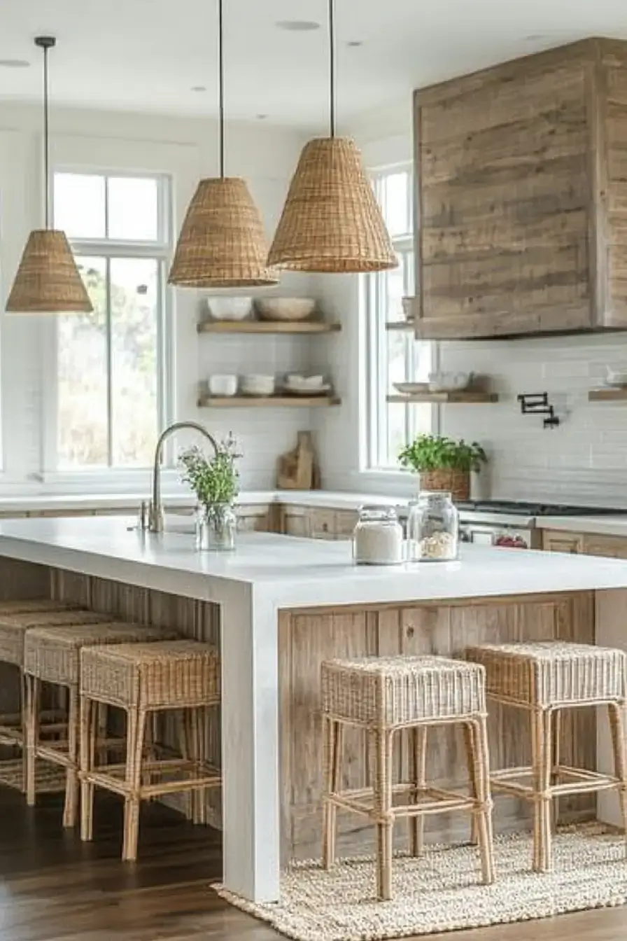 29 Modern Coastal Kitchen Ideas That Pair Marble With Driftwood 3 modern coastal kitchen
