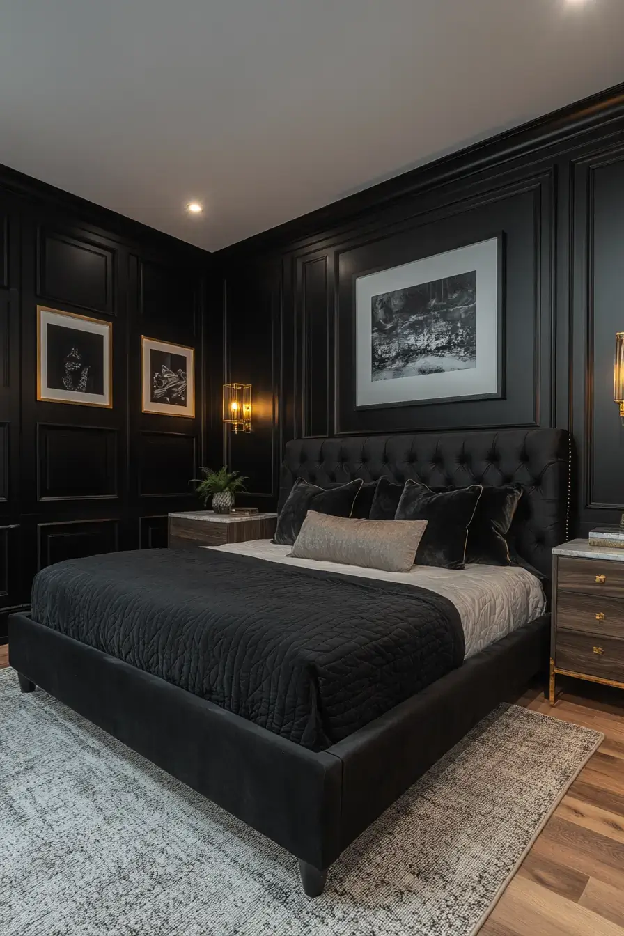 29 Black Themed Bedroom Ideas That Read Cozy, Not Cold 4 black themed bedroom