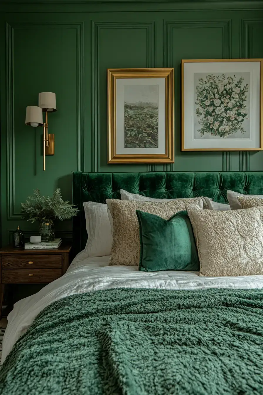 29 Emerald Green Bedroom Ideas for a Room That Wraps Around You 4 emerald green bedroom