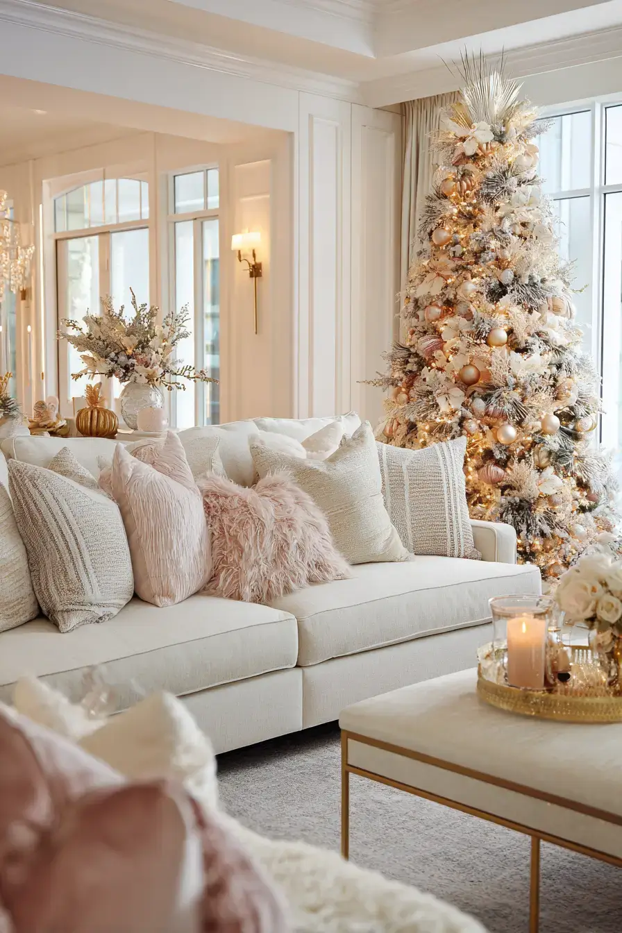29 Christmas Living Room Setups That Feel Like a Real Holiday Evening 4 christmas living room