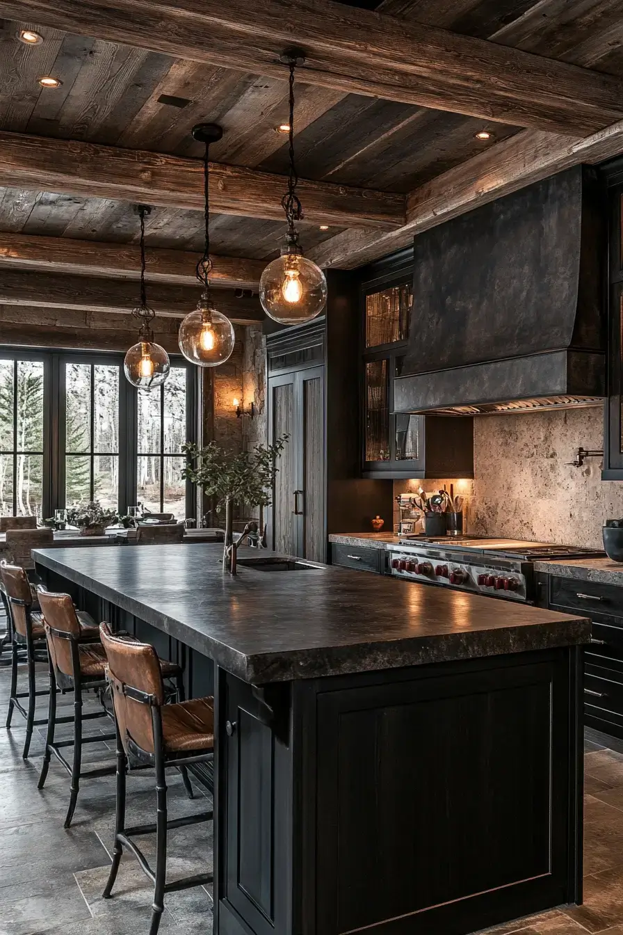 29 Dark Rustic Kitchen Ideas With Real Cabin Depth 4 dark rustic kitchen