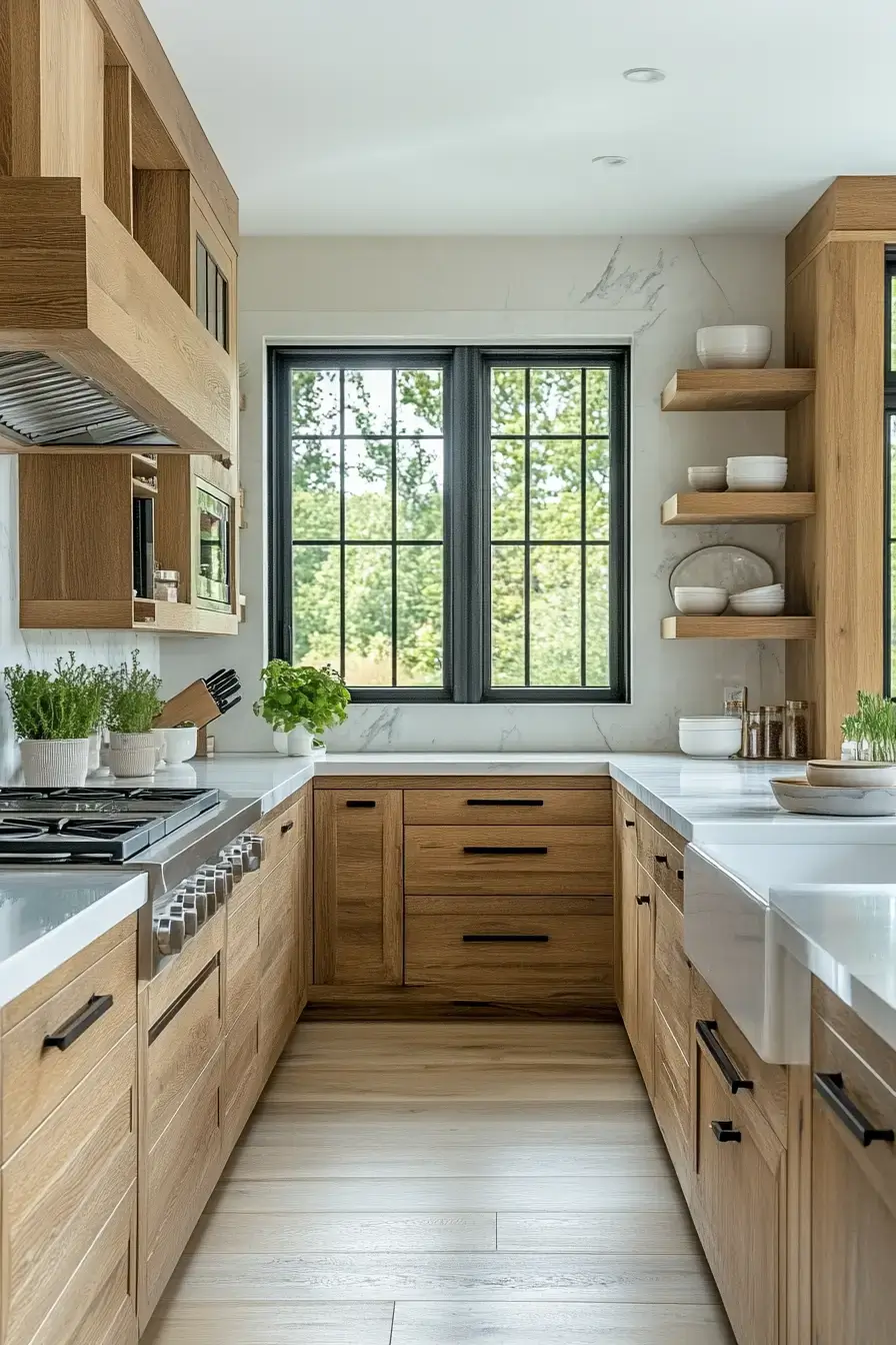 29 Rustic Kitchen Cabinets With the Kind of Grain You Can't Fake 5 rustic kitchen cabinets