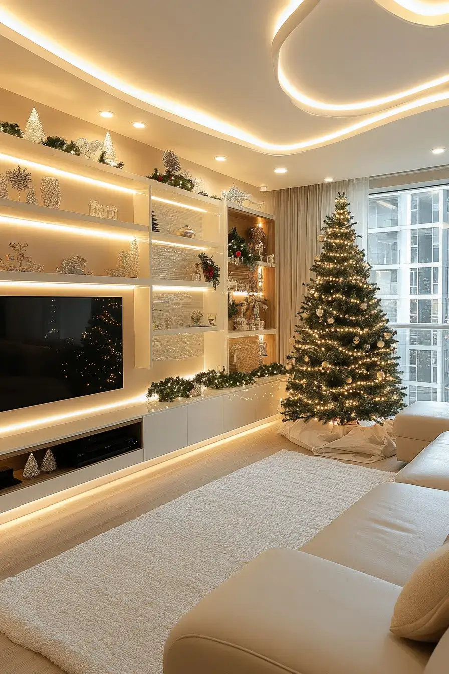 29 Christmas Living Room Setups That Feel Like a Real Holiday Evening 6 christmas living room
