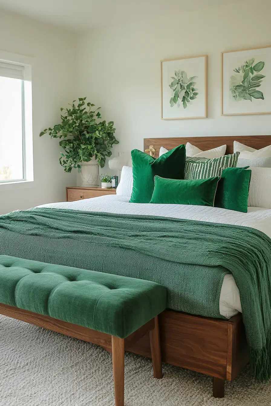 29 Emerald Green Bedroom Ideas for a Room That Wraps Around You 6 emerald green bedroom