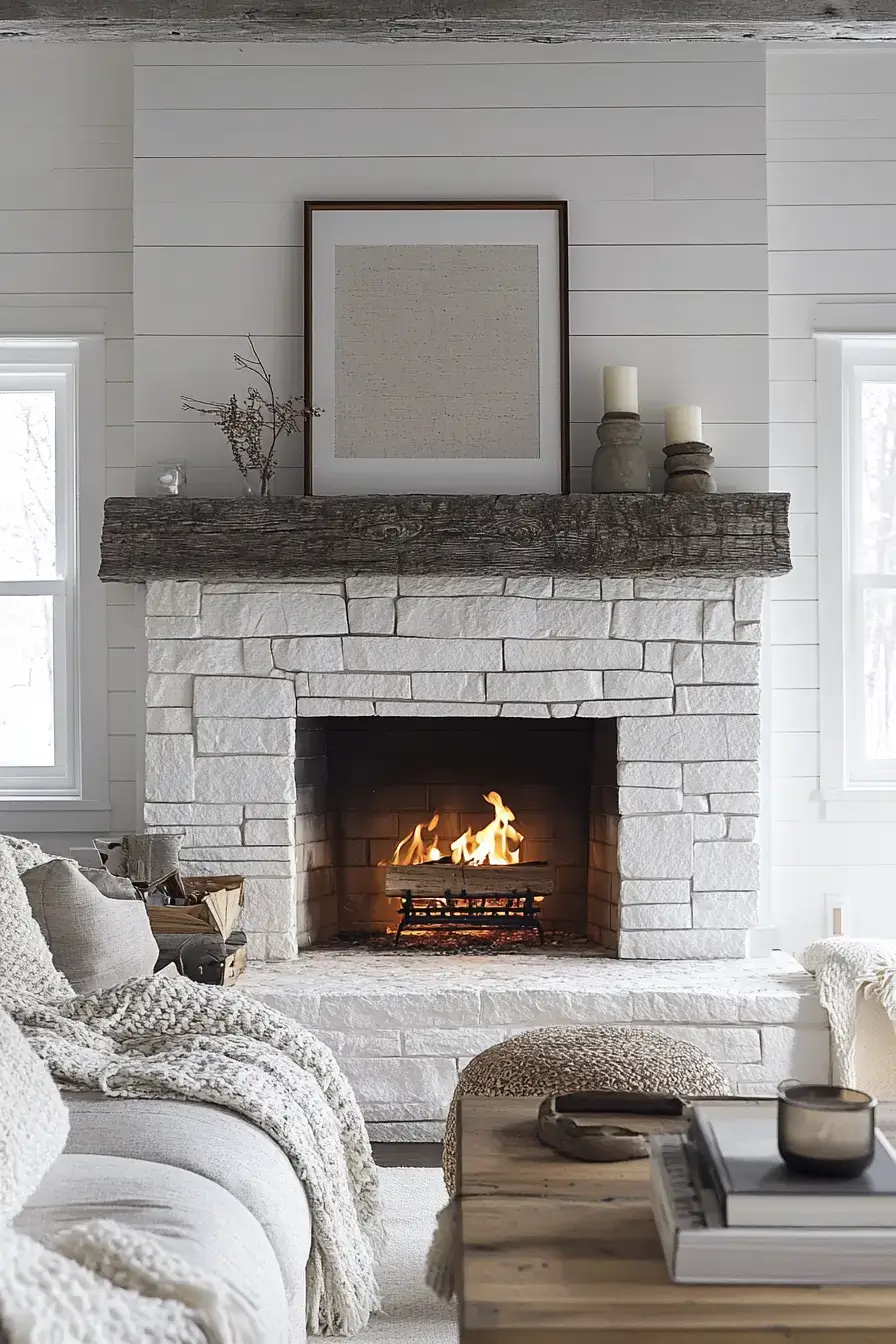 29 Rustic Farmhouse Fireplace Ideas That Pull the Room Together 6 rustic farmhouse fireplace