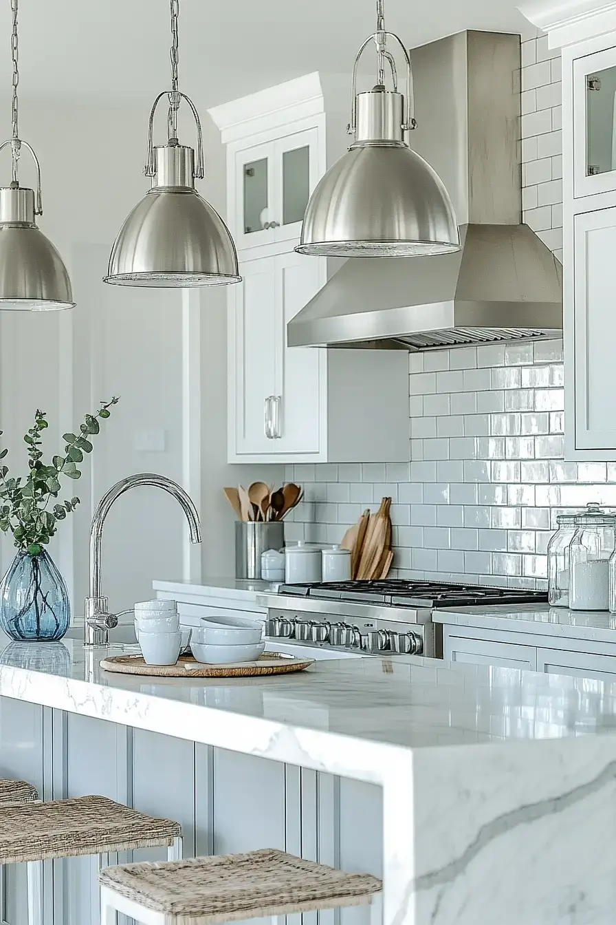 29 Modern Coastal Kitchen Ideas That Pair Marble With Driftwood 6 modern coastal kitchen