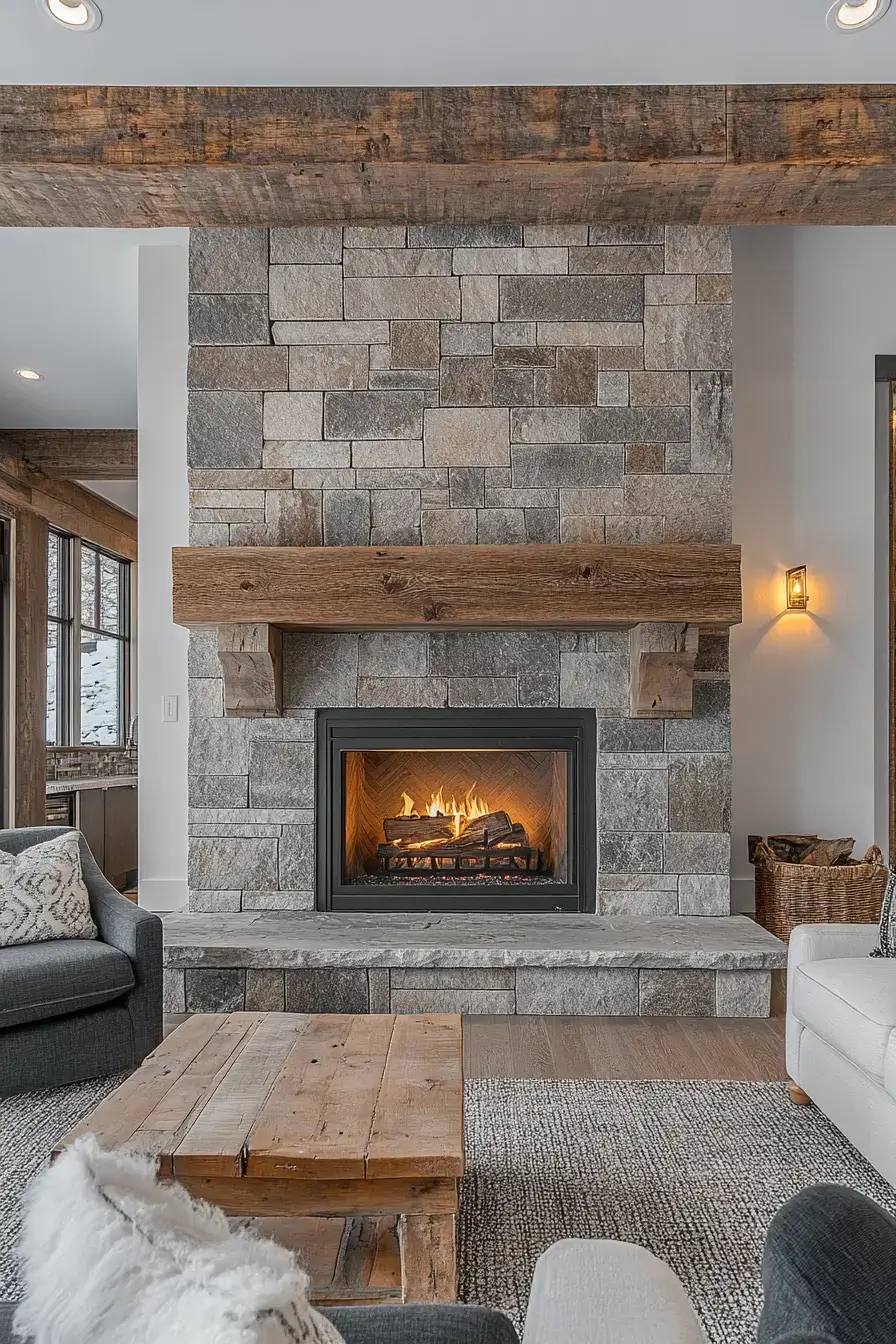 29 Rustic Farmhouse Fireplace Ideas That Pull the Room Together 7 rustic farmhouse fireplace