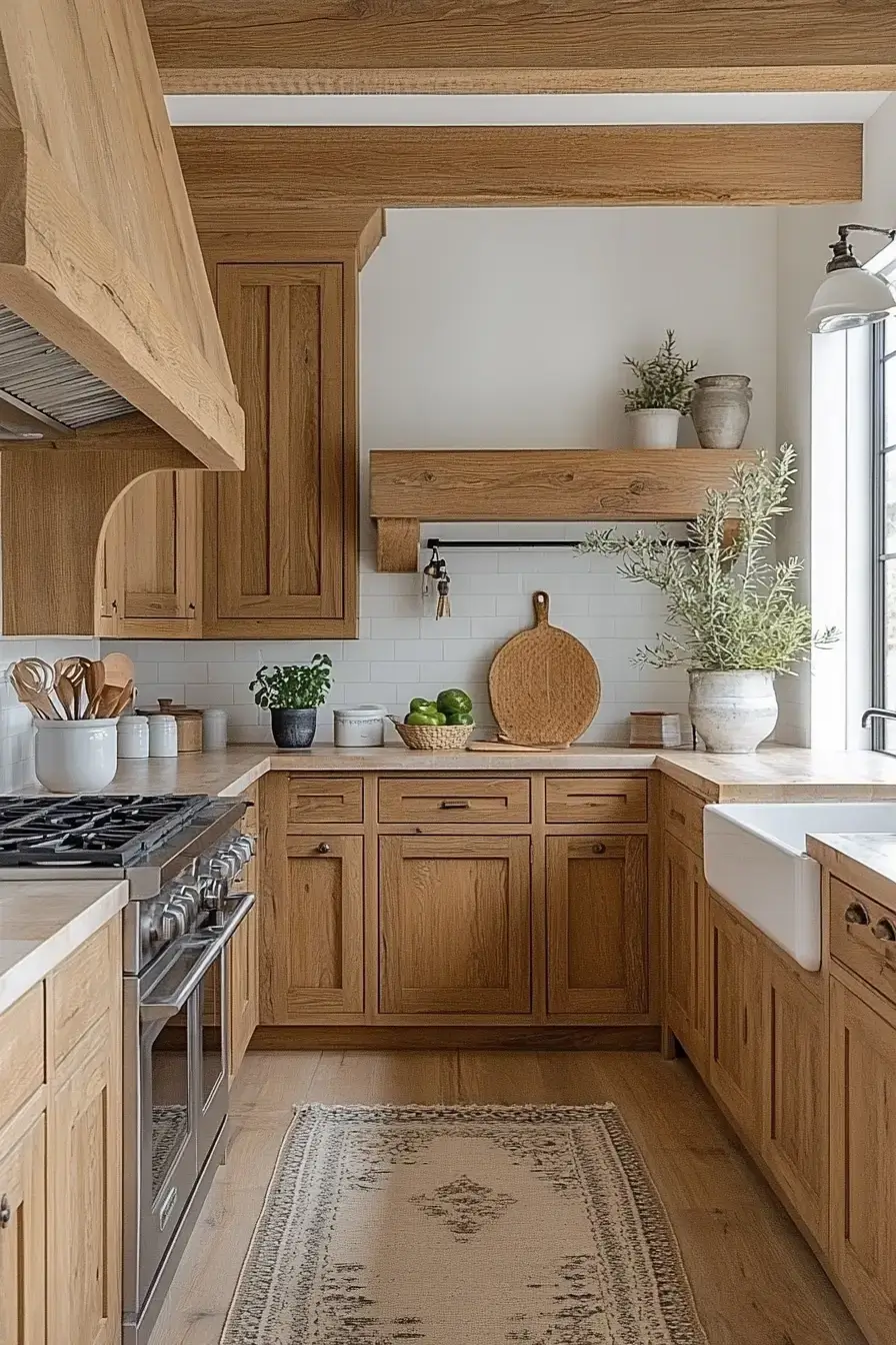 29 Rustic Kitchen Cabinets With the Kind of Grain You Can't Fake 7 rustic kitchen cabinets