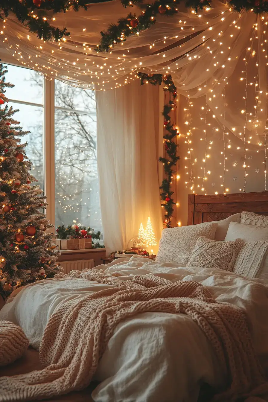 31 Christmas Bedroom Ideas That Feel Warm Without the Glitter Overload 7 christmas bedroom