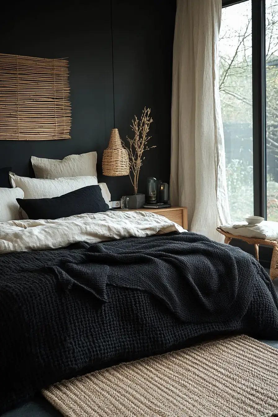 29 Black Themed Bedroom Ideas That Read Cozy, Not Cold 8 black themed bedroom