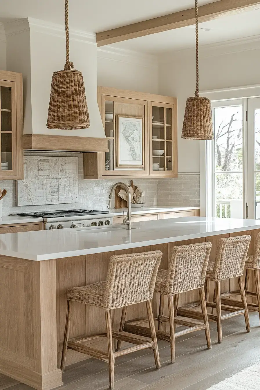 29 Modern Coastal Kitchen Ideas That Pair Marble With Driftwood 8 modern coastal kitchen
