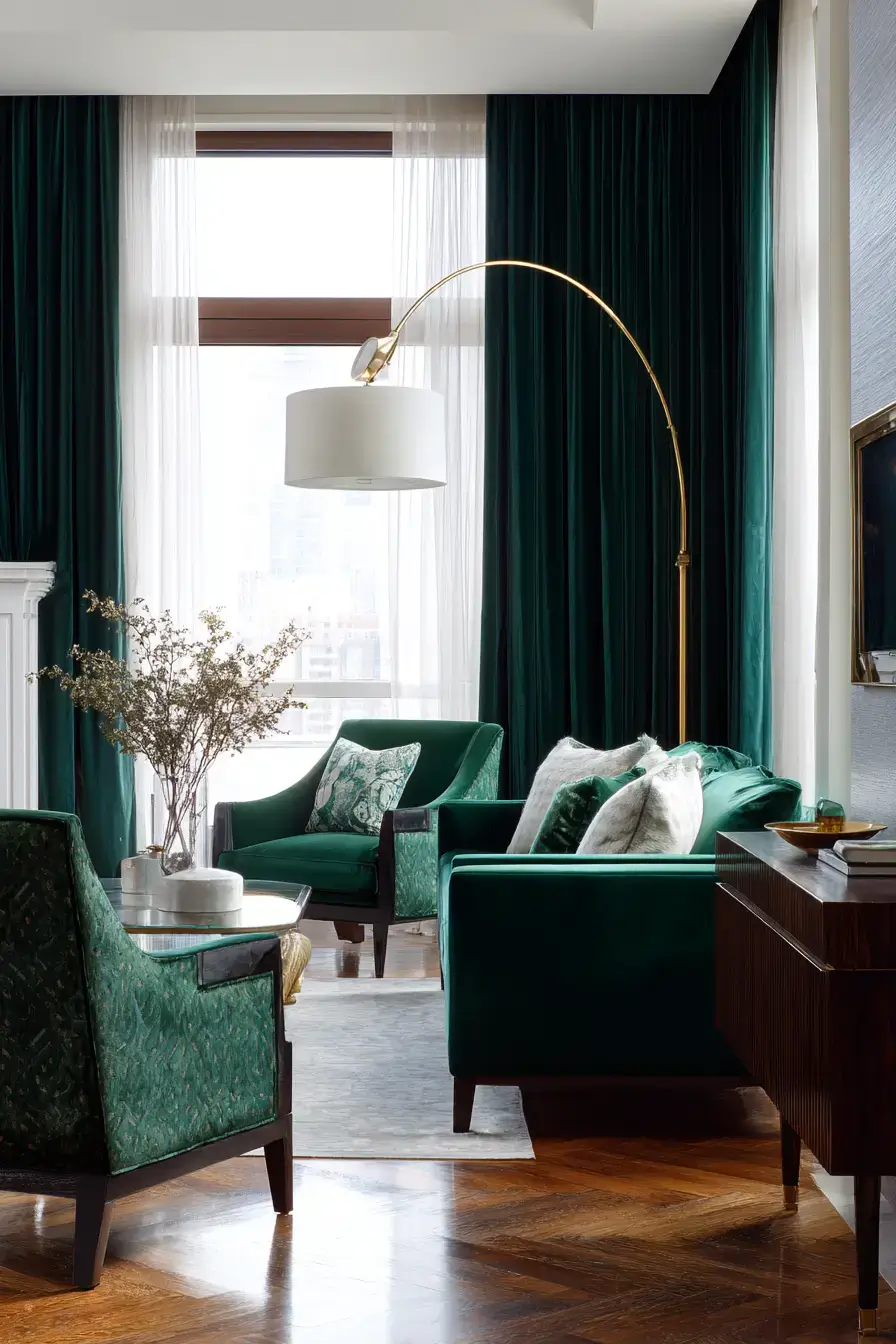 29 Emerald Green Living Room Ideas With Real Staying Power 8 emerald green living room