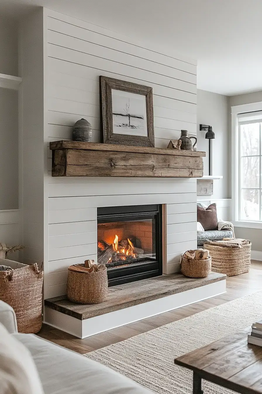 29 Rustic Farmhouse Fireplace Ideas That Pull the Room Together 8 rustic farmhouse fireplace