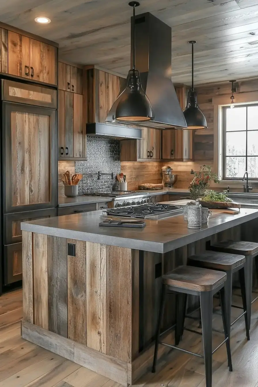 29 Rustic Kitchen Cabinets With the Kind of Grain You Can't Fake 9 rustic kitchen cabinets