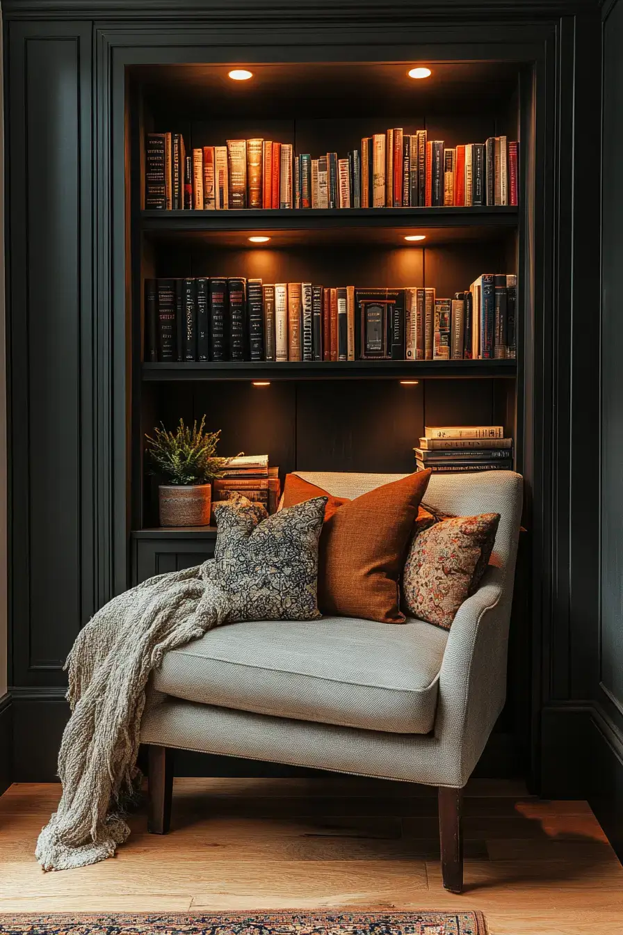 25 Cozy Home Library Corners That Make You Want to Stay Up Reading 9 cozy home library