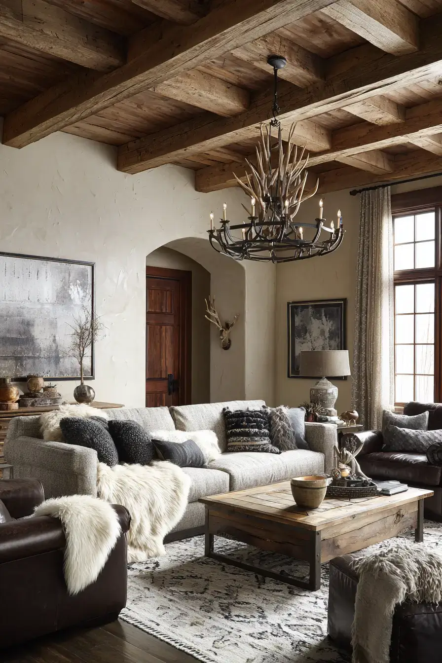 29 Warm Rustic Living Room Ideas with a Real Fireplace Feel 10