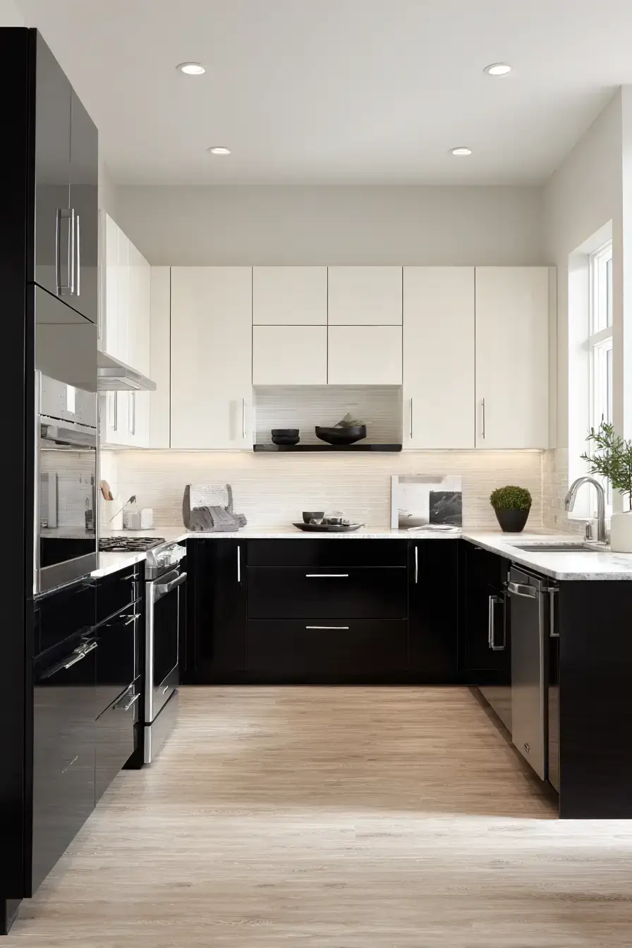 29 Two Tone Kitchen Cabinets Ideas with a Wood Island Base 10