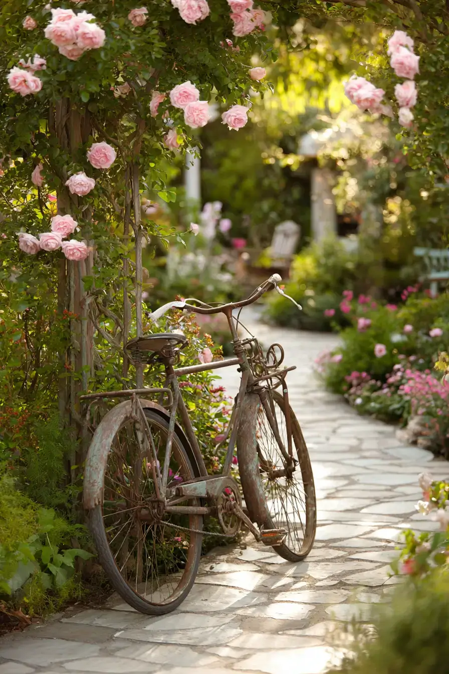 29 Bicycle Yard Decor Ideas for a Front Garden With Character 10
