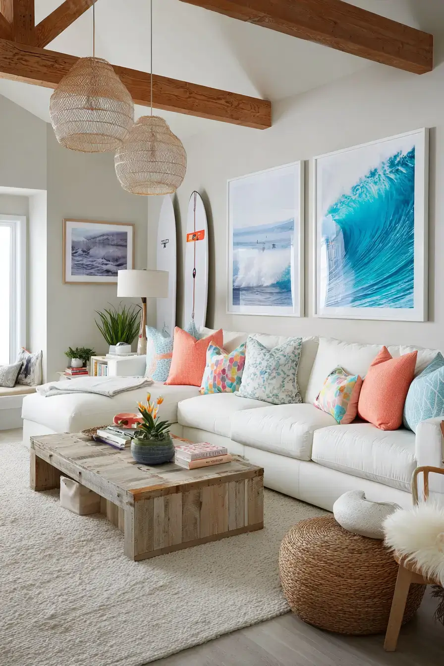 29 Beachy Living Room Ideas for an Open, Airy Space 10