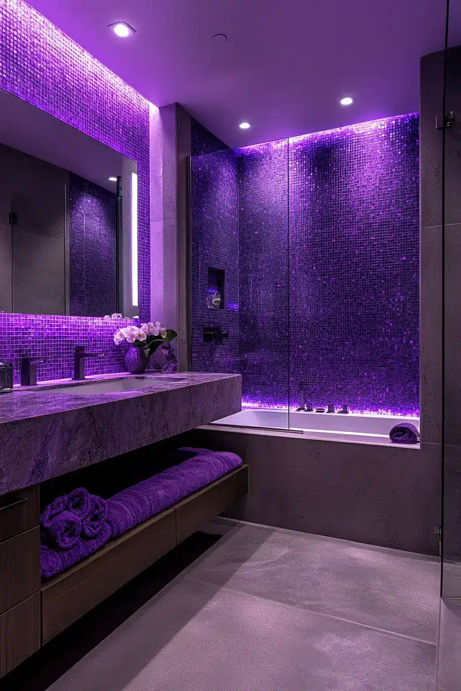 29 Purple Bathroom Ideas That Read Warm, Not Childish 10