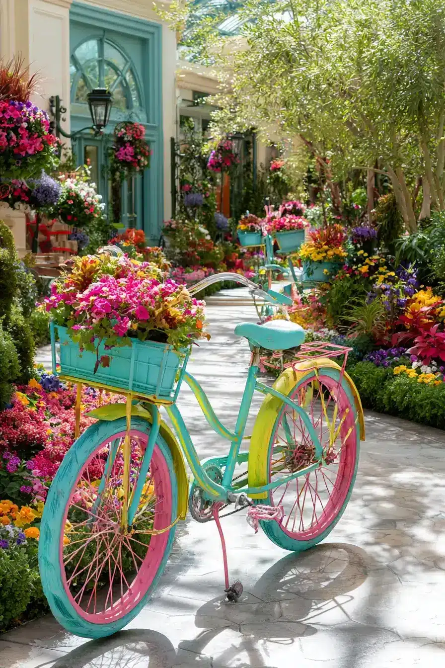 29 Bicycle Yard Decor Ideas for a Front Garden With Character 11